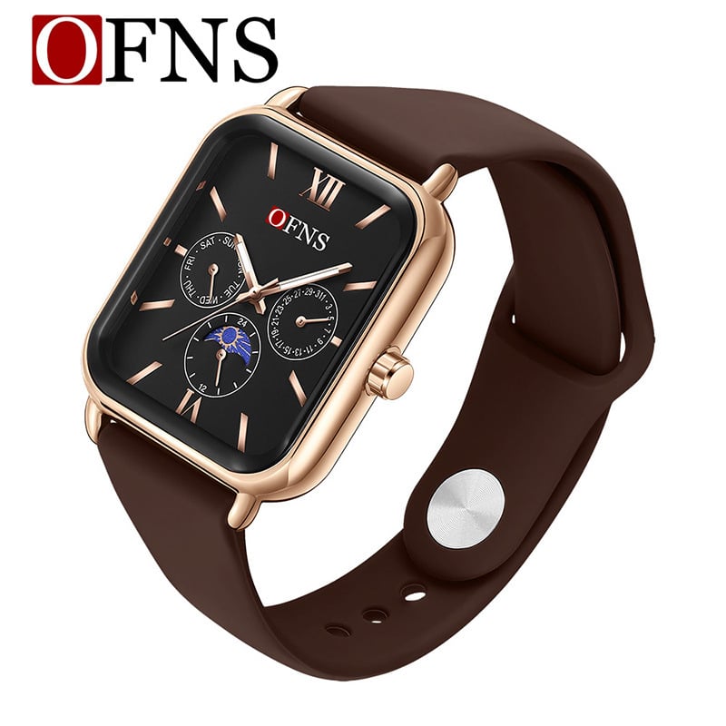 O'Fannie időt rázó robbanásveszélyes négyzet alakú kvarc női karóra Niche Sun Moon Star óra vízálló hattűs női karóra