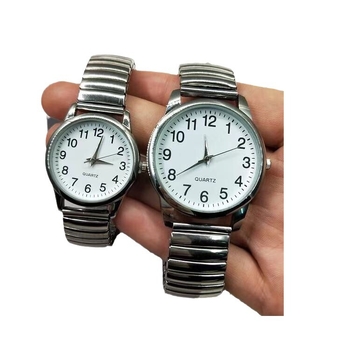 Αδιάβροχο ρολόι ηλικιωμένων για γυναίκες μέσης ηλικίας και ηλικιωμένους, ανδρικό ρολόι, γυναικείο ρολόι για ζευγάρια, μεγάλο ψηφιακό ρολόι χαλαζία με ελατήριο και ατσάλινο μπρασελέ