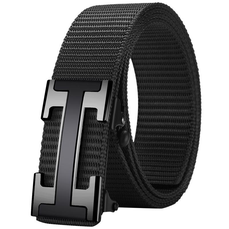 Ötvözetből készült, fogatlan, nejlon utánzatú, szőtt öv, vászon, automata csattal ellátott férfi öv, ifjúsági trendi öv, közvetlen gyári értékesítés