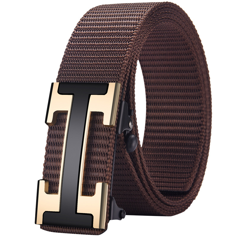 Ötvözetből készült, fogatlan, nejlon utánzatú, szőtt öv, vászon, automata csattal ellátott férfi öv, ifjúsági trendi öv, közvetlen gyári értékesítés