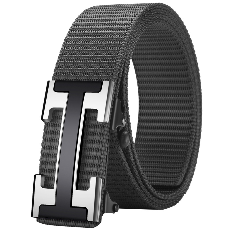 Ötvözetből készült, fogatlan, nejlon utánzatú, szőtt öv, vászon, automata csattal ellátott férfi öv, ifjúsági trendi öv, közvetlen gyári értékesítés