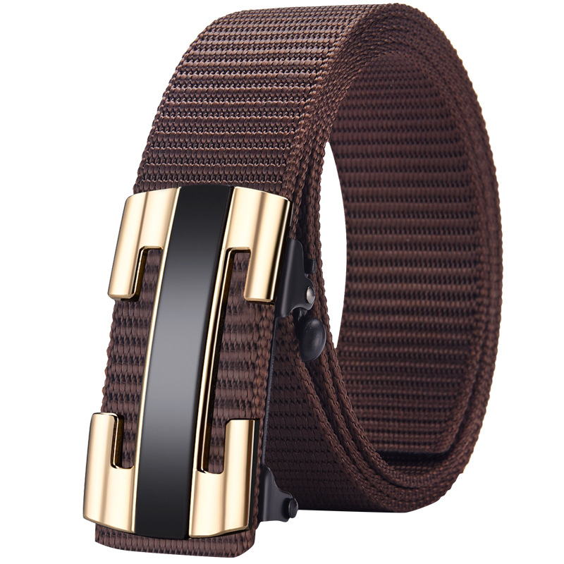 Ötvözetből készült, fogatlan, nejlon utánzatú, szőtt öv, vászon, automata csattal ellátott férfi öv, ifjúsági trendi öv, közvetlen gyári értékesítés