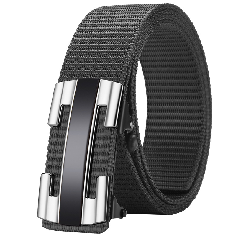 Ötvözetből készült, fogatlan, nejlon utánzatú, szőtt öv, vászon, automata csattal ellátott férfi öv, ifjúsági trendi öv, közvetlen gyári értékesítés