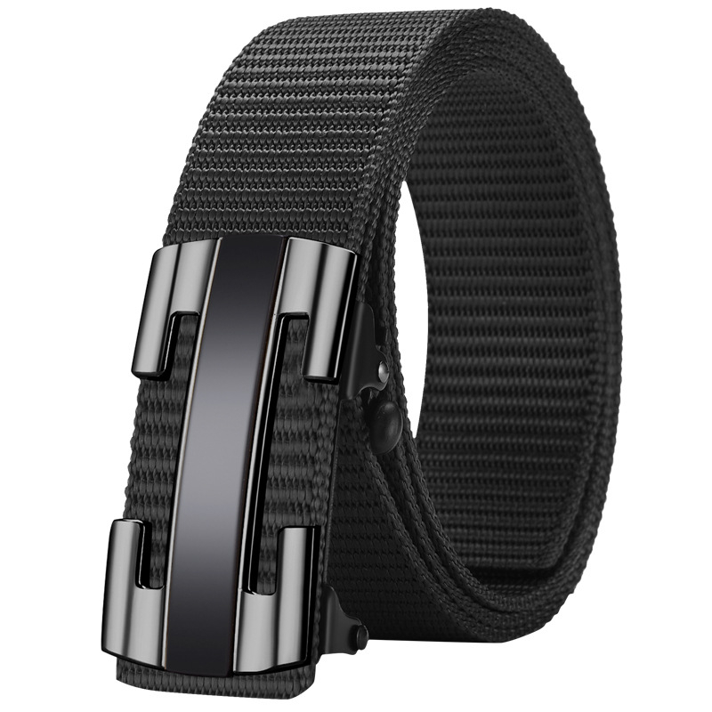 Ötvözetből készült, fogatlan, nejlon utánzatú, szőtt öv, vászon, automata csattal ellátott férfi öv, ifjúsági trendi öv, közvetlen gyári értékesítés