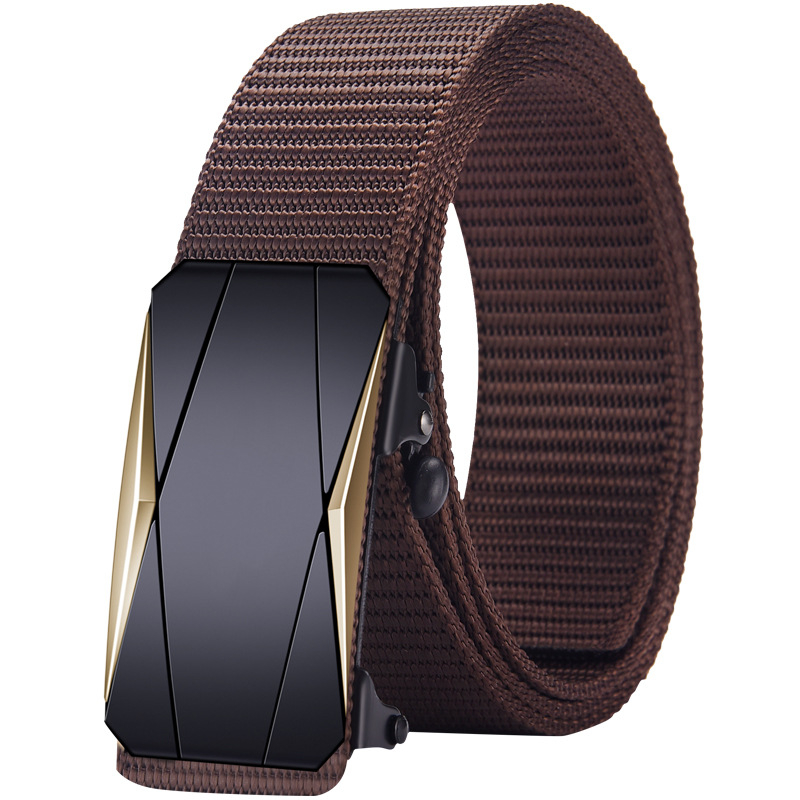 Ötvözetből készült, fogatlan, nejlon utánzatú, szőtt öv, vászon, automata csattal ellátott férfi öv, ifjúsági trendi öv, közvetlen gyári értékesítés