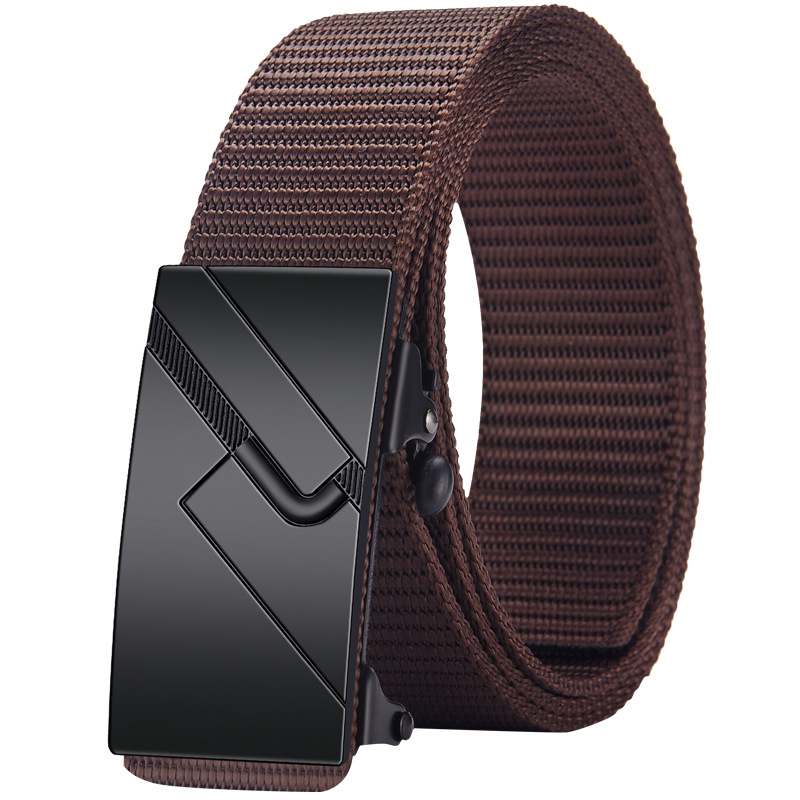 Ötvözetből készült, fogatlan, nejlon utánzatú, szőtt öv, vászon, automata csattal ellátott férfi öv, ifjúsági trendi öv, közvetlen gyári értékesítés