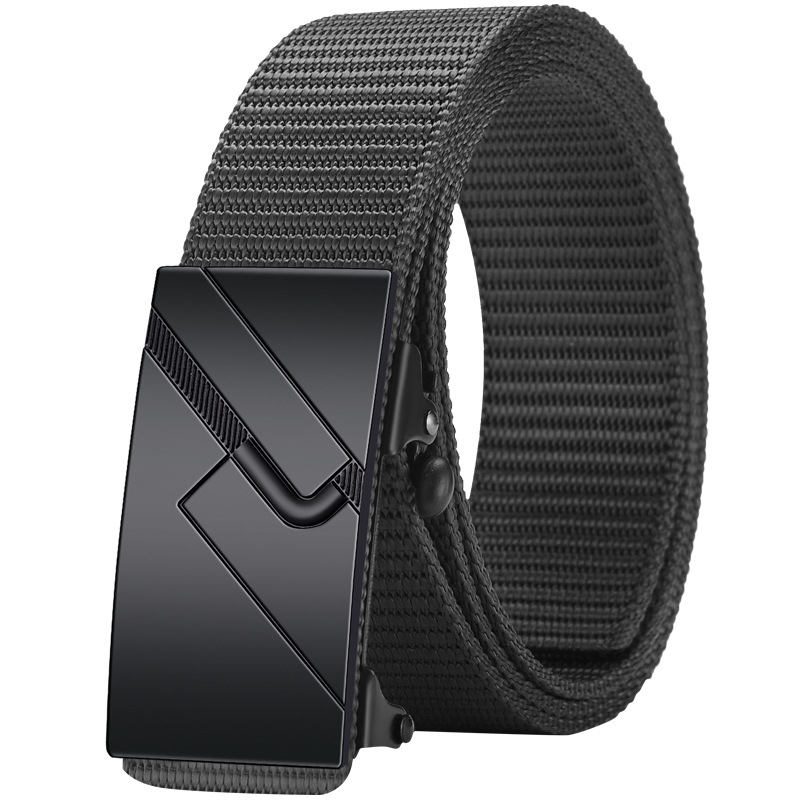 Ötvözetből készült, fogatlan, nejlon utánzatú, szőtt öv, vászon, automata csattal ellátott férfi öv, ifjúsági trendi öv, közvetlen gyári értékesítés