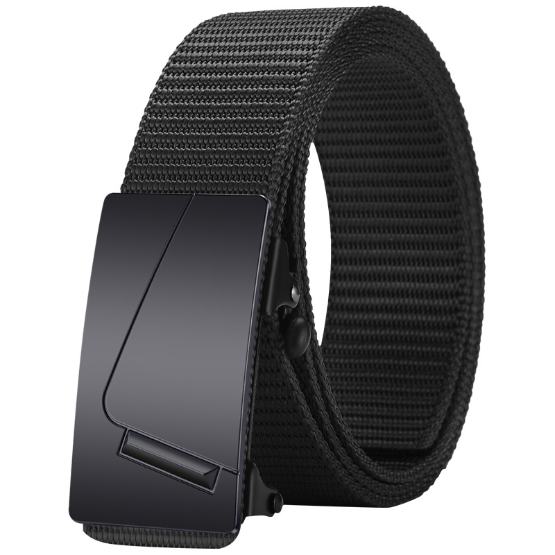 Ötvözetből készült, fogatlan, nejlon utánzatú, szőtt öv, vászon, automata csattal ellátott férfi öv, ifjúsági trendi öv, közvetlen gyári értékesítés