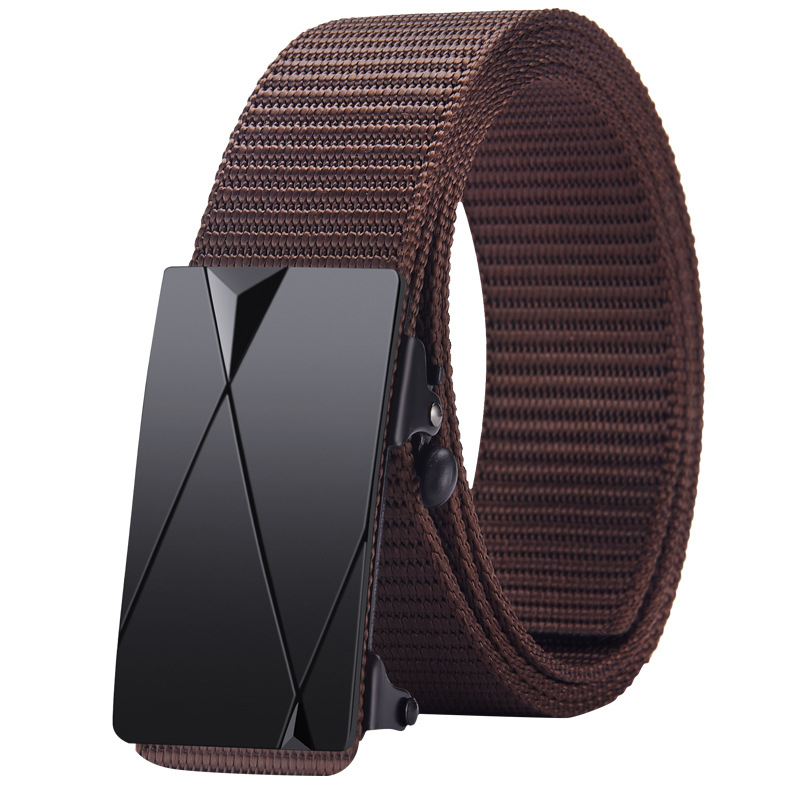 Ötvözetből készült, fogatlan, nejlon utánzatú, szőtt öv, vászon, automata csattal ellátott férfi öv, ifjúsági trendi öv, közvetlen gyári értékesítés