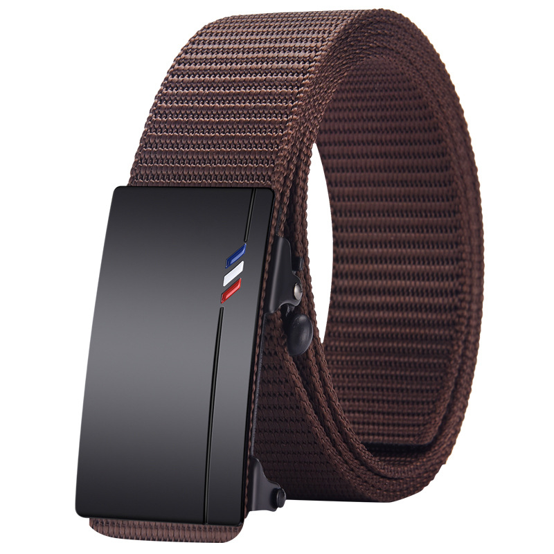 Ötvözetből készült, fogatlan, nejlon utánzatú, szőtt öv, vászon, automata csattal ellátott férfi öv, ifjúsági trendi öv, közvetlen gyári értékesítés