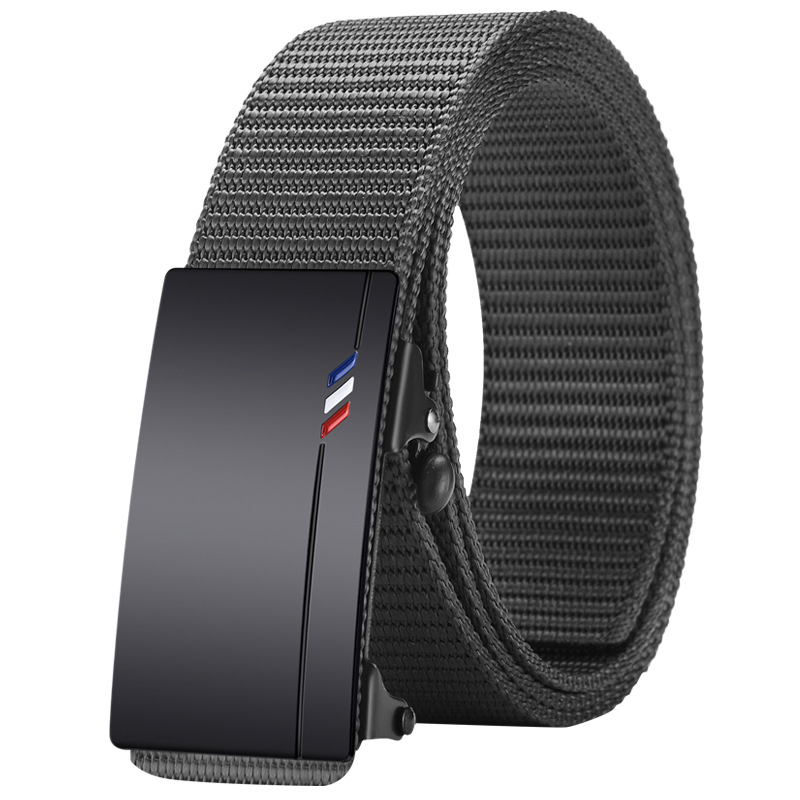 Ötvözetből készült, fogatlan, nejlon utánzatú, szőtt öv, vászon, automata csattal ellátott férfi öv, ifjúsági trendi öv, közvetlen gyári értékesítés