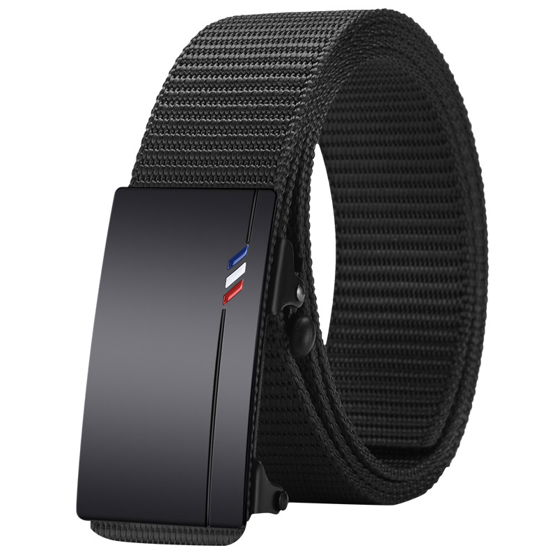 Ötvözetből készült, fogatlan, nejlon utánzatú, szőtt öv, vászon, automata csattal ellátott férfi öv, ifjúsági trendi öv, közvetlen gyári értékesítés