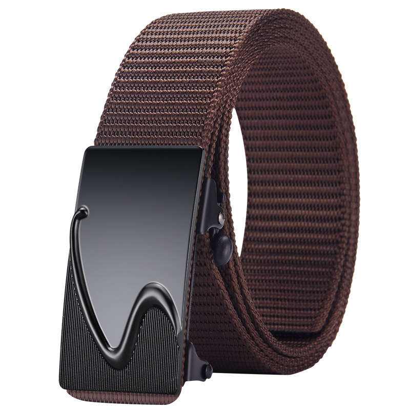 Ötvözetből készült, fogatlan, nejlon utánzatú, szőtt öv, vászon, automata csattal ellátott férfi öv, ifjúsági trendi öv, közvetlen gyári értékesítés