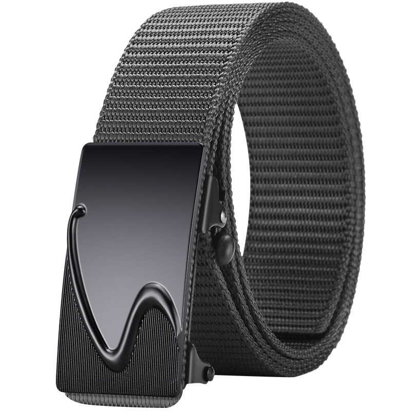 Ötvözetből készült, fogatlan, nejlon utánzatú, szőtt öv, vászon, automata csattal ellátott férfi öv, ifjúsági trendi öv, közvetlen gyári értékesítés