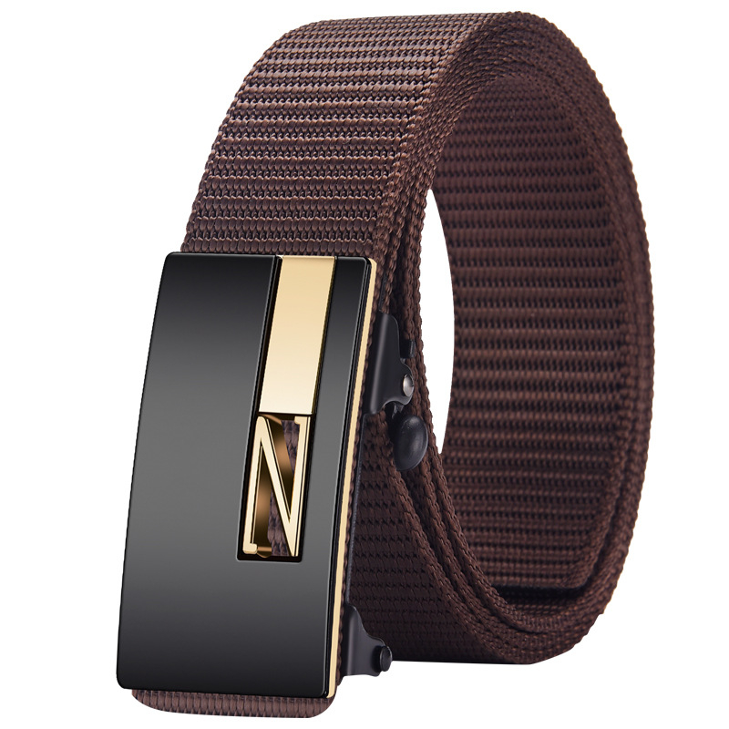 Ötvözetből készült, fogatlan, nejlon utánzatú, szőtt öv, vászon, automata csattal ellátott férfi öv, ifjúsági trendi öv, közvetlen gyári értékesítés