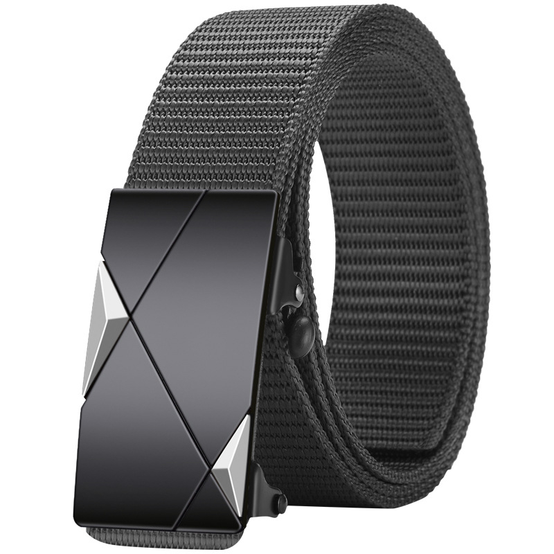 Ötvözetből készült, fogatlan, nejlon utánzatú, szőtt öv, vászon, automata csattal ellátott férfi öv, ifjúsági trendi öv, közvetlen gyári értékesítés