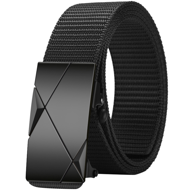 Ötvözetből készült, fogatlan, nejlon utánzatú, szőtt öv, vászon, automata csattal ellátott férfi öv, ifjúsági trendi öv, közvetlen gyári értékesítés