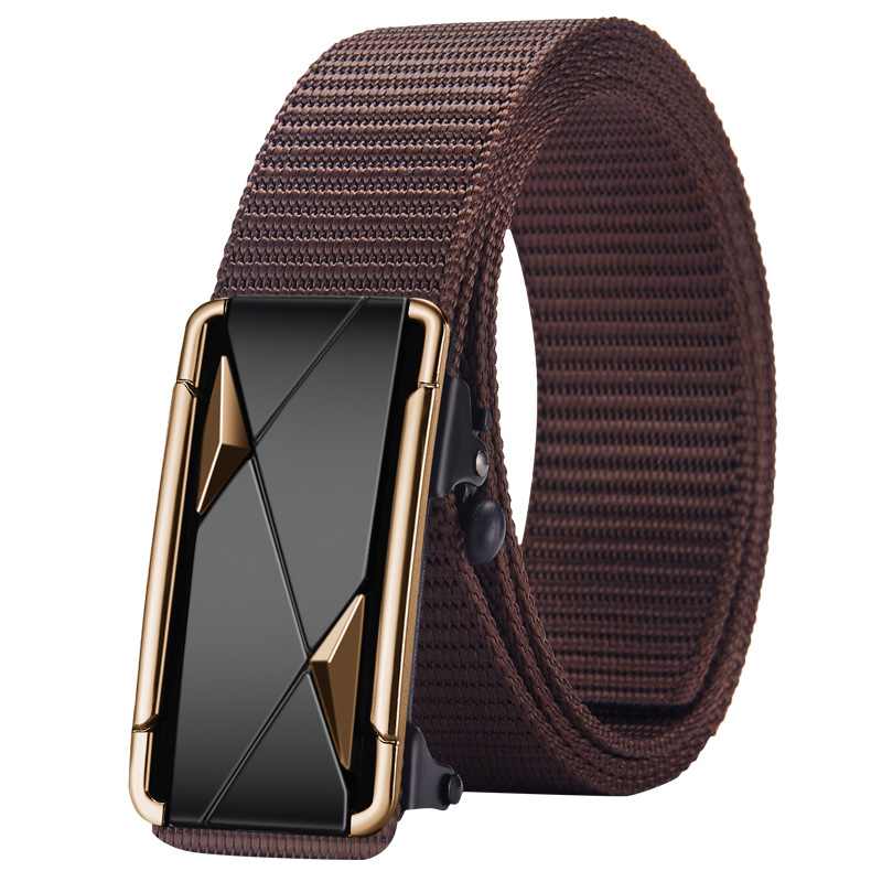 Ötvözetből készült, fogatlan, nejlon utánzatú, szőtt öv, vászon, automata csattal ellátott férfi öv, ifjúsági trendi öv, közvetlen gyári értékesítés