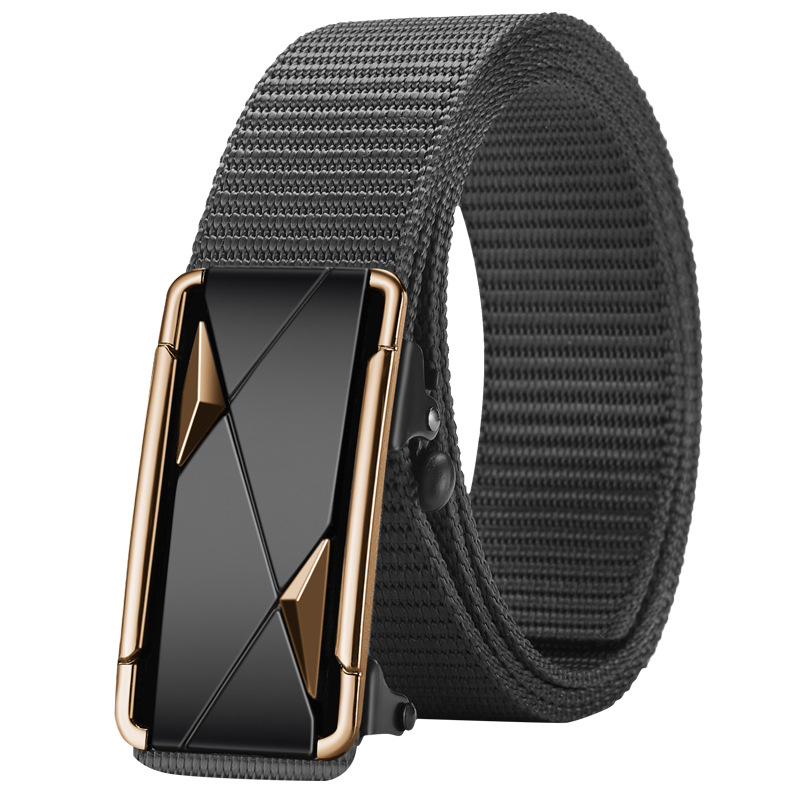 Ötvözetből készült, fogatlan, nejlon utánzatú, szőtt öv, vászon, automata csattal ellátott férfi öv, ifjúsági trendi öv, közvetlen gyári értékesítés