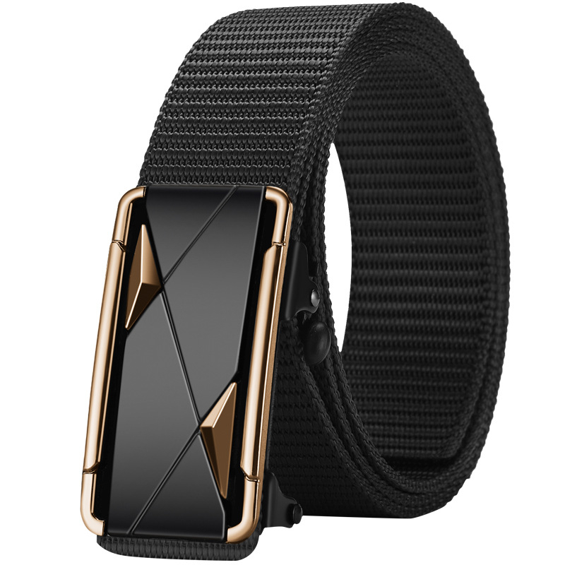 Ötvözetből készült, fogatlan, nejlon utánzatú, szőtt öv, vászon, automata csattal ellátott férfi öv, ifjúsági trendi öv, közvetlen gyári értékesítés