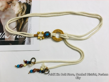 Koreai változatú szőtt öv Női retro lezser sokoldalú személyiség dekoratív ruha derék pamut len csomózott derékkötél nagykereskedelemben