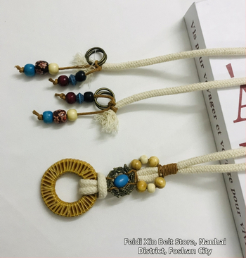 Koreai változatú szőtt öv Női retro lezser sokoldalú személyiség dekoratív ruha derék pamut len csomózott derékkötél nagykereskedelemben