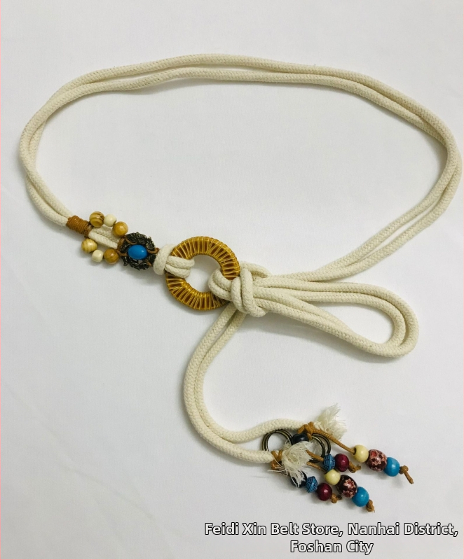 Koreai változatú szőtt öv Női retro lezser sokoldalú személyiség dekoratív ruha derék pamut len csomózott derékkötél nagykereskedelemben