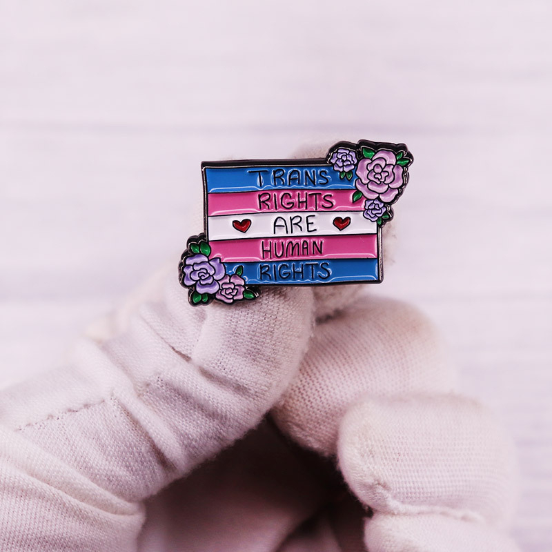 Kék, rózsaszín és fehér zászló bross jelvény ruházat hátizsák kitűző fém kiegészítő