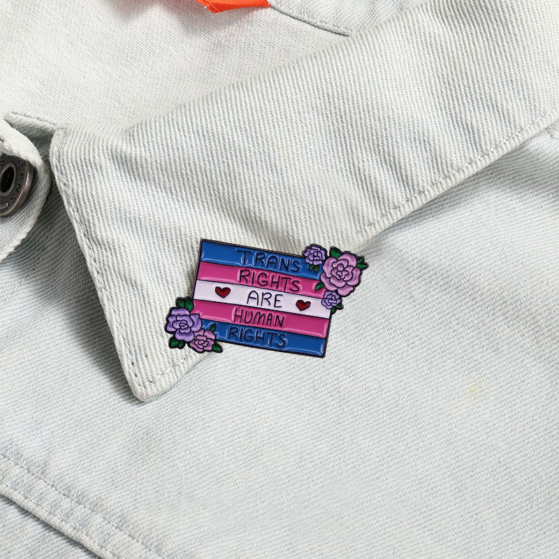 Kék, rózsaszín és fehér zászló bross jelvény ruházat hátizsák kitűző fém kiegészítő