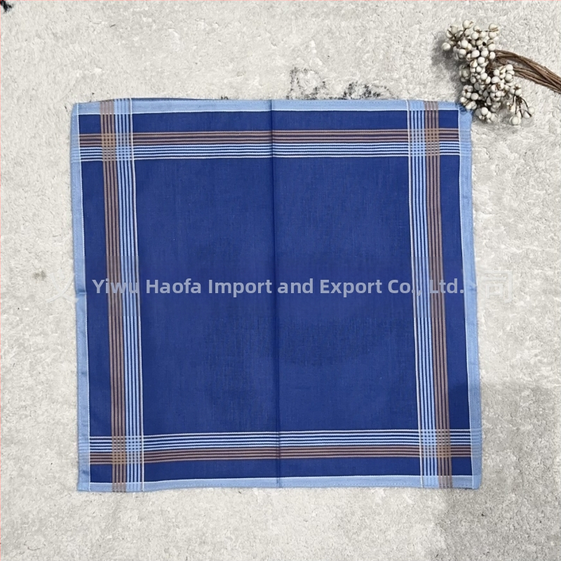 Мъжка класическа раирана памучна кърпа с тъмен цвят, боядисана в прежда, абсорбираща потта, кърпа с джоб, чанта за костюм, стара кърпа