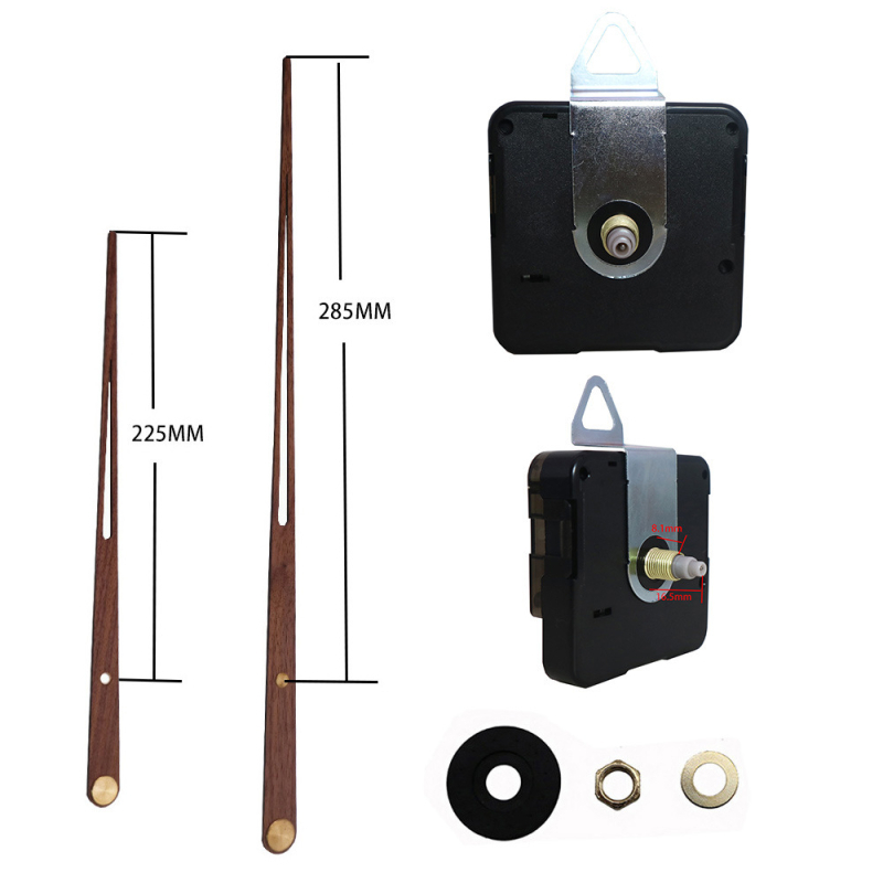 „Amazon“ tarpvalstybiniai „pasidaryk pats“ laikrodžių priedai, įvairūs ilgos ašies didelio sukimo momento mechanizmai su juodo riešuto medienos masyvo laikrodžio minutės adata