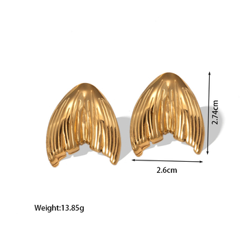 Ευρωπαϊκό και αμερικανικό στυλ INS χρυσό 18k ανοξείδωτο ατσάλι τιτάνιο ατσάλι κέλυφος ουρά γοργόνας αστερίας σκουλαρίκια ...