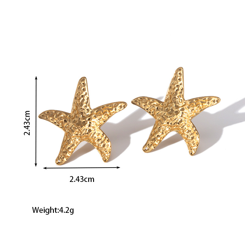 Ευρωπαϊκό και αμερικανικό στυλ INS χρυσό 18k ανοξείδωτο ατσάλι τιτάνιο ατσάλι κέλυφος ουρά γοργόνας αστερίας σκουλαρίκια ...