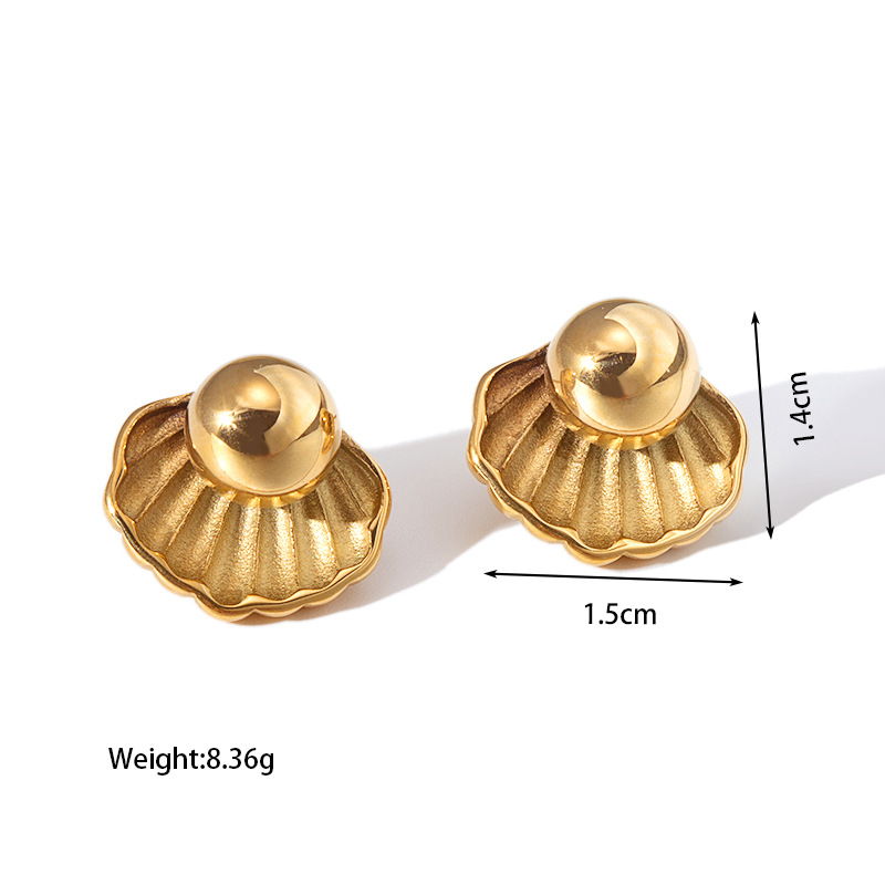 Ευρωπαϊκό και αμερικανικό στυλ INS χρυσό 18k ανοξείδωτο ατσάλι τιτάνιο ατσάλι κέλυφος ουρά γοργόνας αστερίας σκουλαρίκια ...