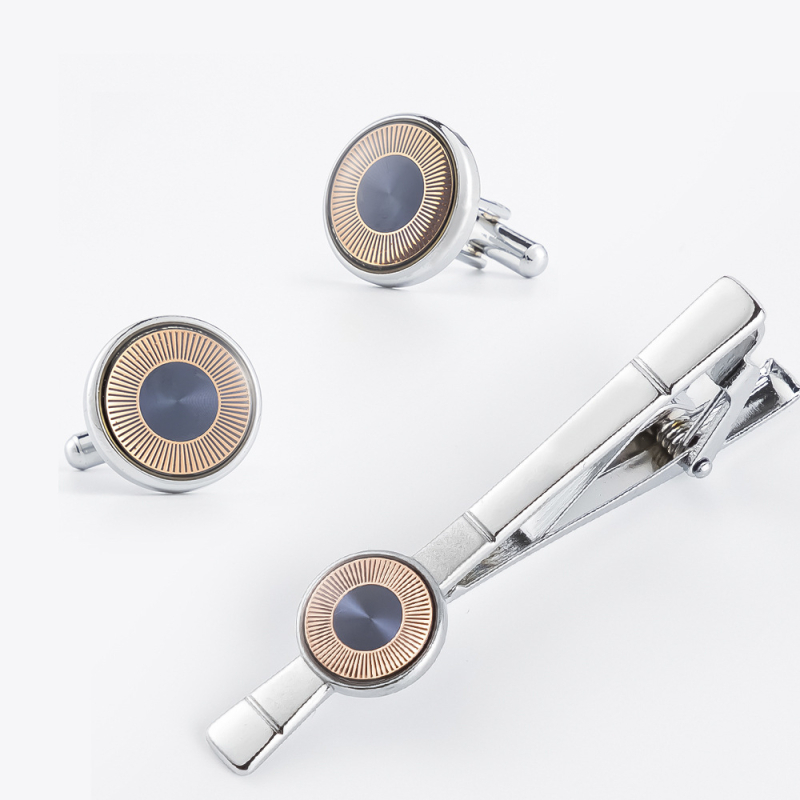 Novi muški jednostavni okrugli metalni dodaci za kravatu, manžete, kombinacija odijela, tvornica izravna opskrba veleprodajom