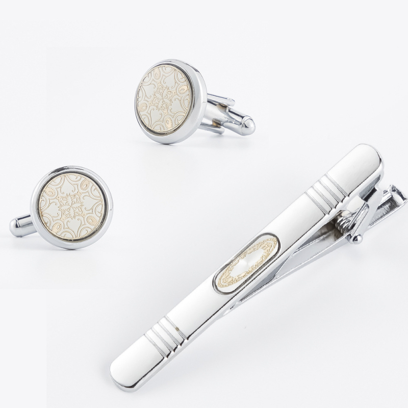 Novi muški jednostavni okrugli metalni dodaci za kravatu, manžete, kombinacija odijela, tvornica izravna opskrba veleprodajom