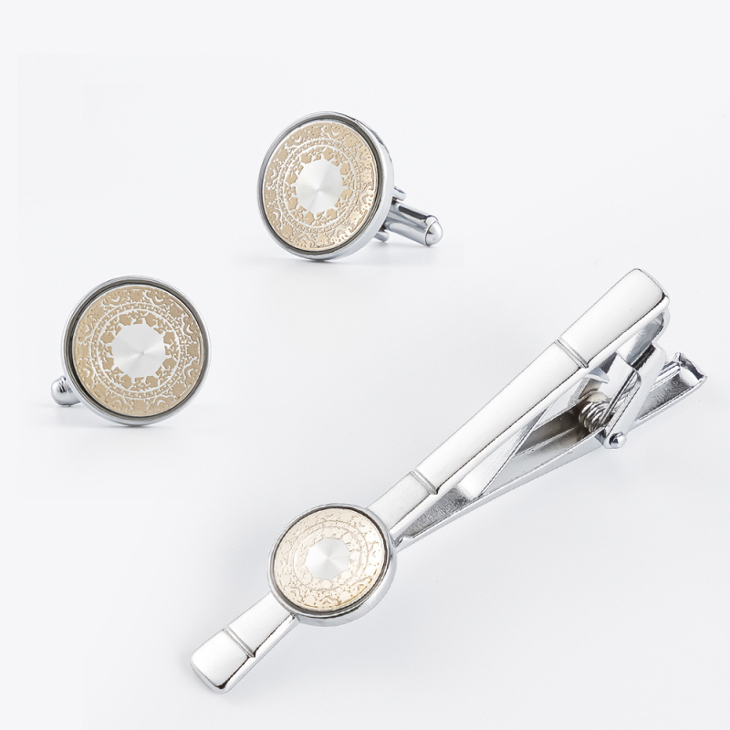 Novi muški jednostavni okrugli metalni dodaci za kravatu, manžete, kombinacija odijela, tvornica izravna opskrba veleprodajom