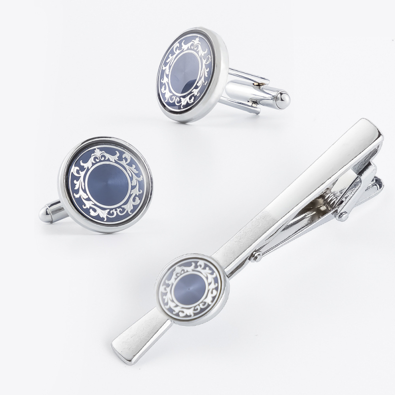 Novi muški jednostavni okrugli metalni dodaci za kravatu, manžete, kombinacija odijela, tvornica izravna opskrba veleprodajom