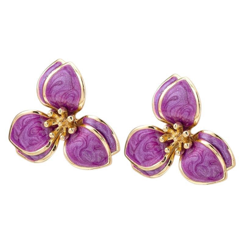 Európai és amerikai, határokon átnyúló, népszerű koreai stílusú, egyszerű, niche dizájnú, olajcsepp alakú virágos fülbevalók női, csúcskategóriás, mindenhez illő divat