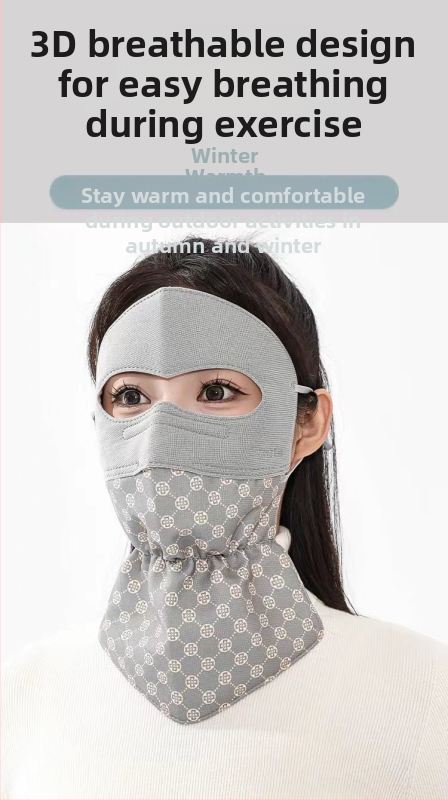 3D trimatė plaunama šilta, vėjui atspari kaukė. Madinga, universali kaklo apsaugos kaukė, padedanti išlaikyti šaltį.