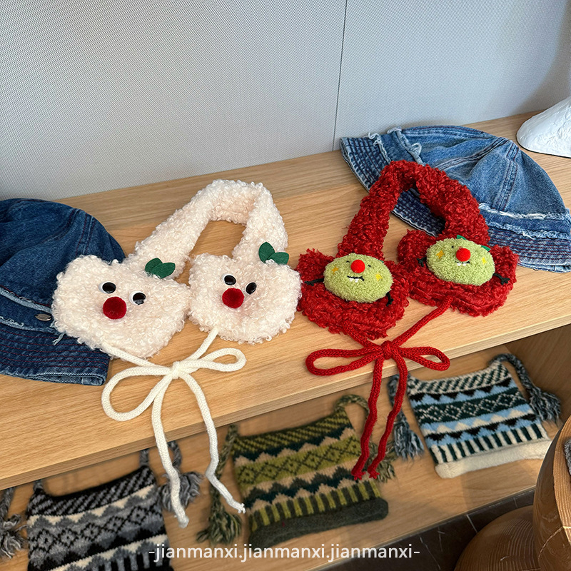 Pántos Apple fülvédők Női téli új Dél-Korea Aranyos Meleg Korcsökkentő Plüss Fül Meleg Fülvédő Fagyálló Nagykereskedelem