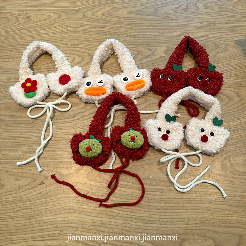 Pántos Apple fülvédők Női téli új Dél-Korea Aranyos Meleg Korcsökkentő Plüss Fül Meleg Fülvédő Fagyálló Nagykereskedelem