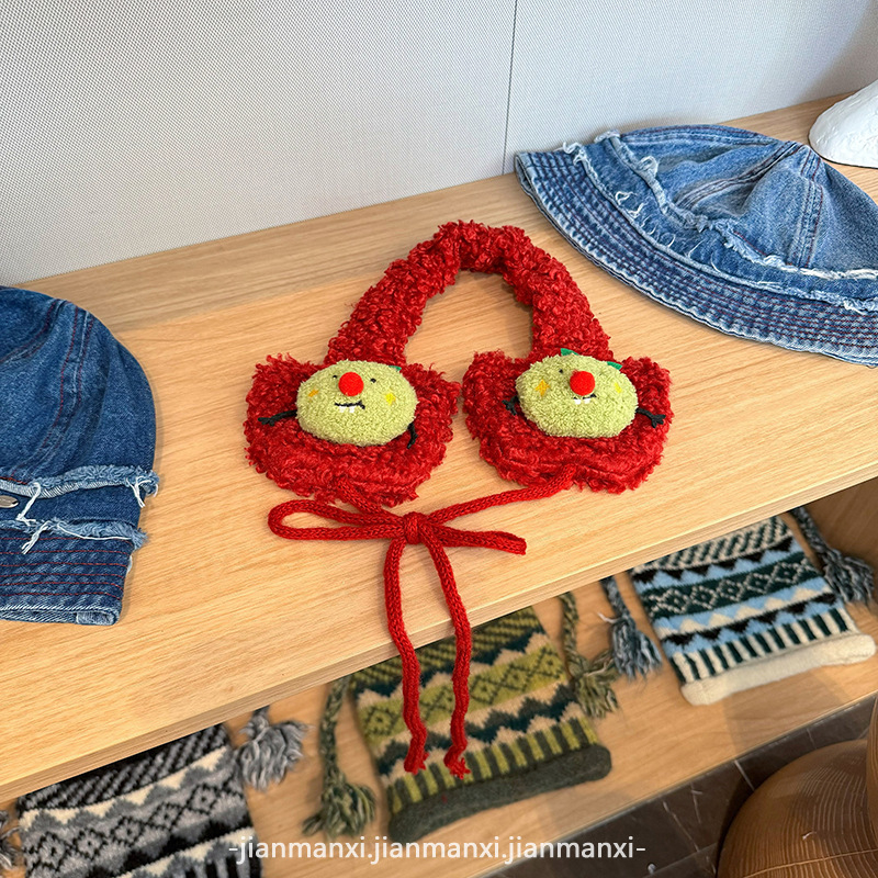 Pántos Apple fülvédők Női téli új Dél-Korea Aranyos Meleg Korcsökkentő Plüss Fül Meleg Fülvédő Fagyálló Nagykereskedelem