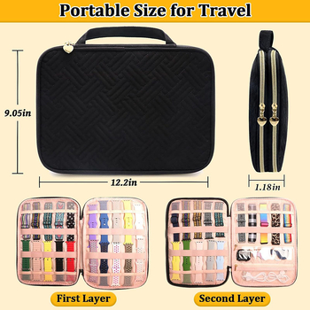 Pántos tárolótáska, steppelt, nagy kapacitású Apple szíj tárolódoboz, applewatchse többrétegű tárolótáska
