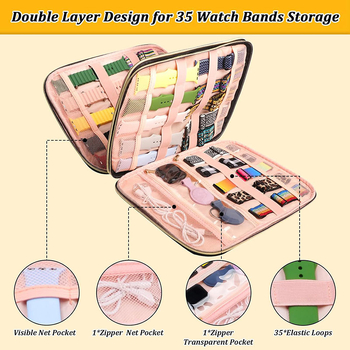 Pántos tárolótáska, steppelt, nagy kapacitású Apple szíj tárolódoboz, applewatchse többrétegű tárolótáska