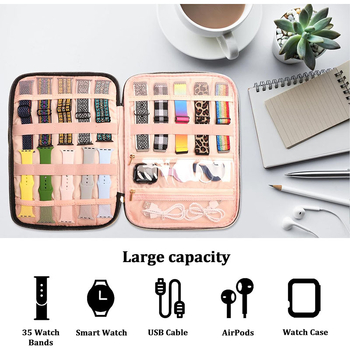 Pántos tárolótáska, steppelt, nagy kapacitású Apple szíj tárolódoboz, applewatchse többrétegű tárolótáska