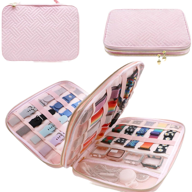 Pántos tárolótáska, steppelt, nagy kapacitású Apple szíj tárolódoboz, applewatchse többrétegű tárolótáska