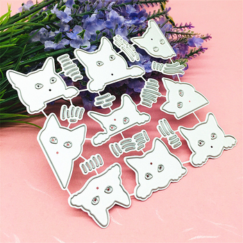 scrapbook barkácsolás maratás papír művészet kilenc macska arckifejezés csomag dombornyomás kézműves fém szénacél kés forma