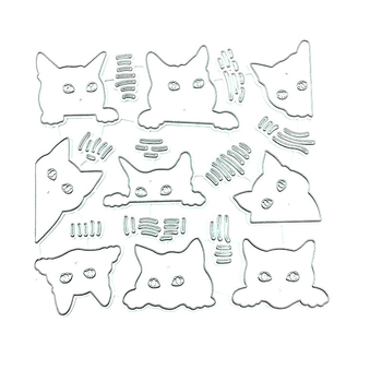 scrapbook barkácsolás maratás papír művészet kilenc macska arckifejezés csomag dombornyomás kézműves fém szénacél kés forma