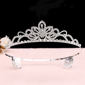 Laste kroonpeakate, printsess, tüdrukute kroon, kristall, suur juuksepael, roosa, jäätunud laste sünnipäeva juukseaksessuaarid